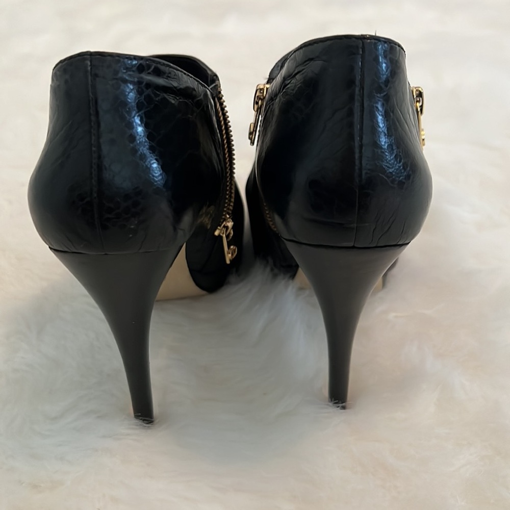 MICHAEL Michael Kors Black Leather & Python York Ankle Boots Size 10 - Picture 5 of 14